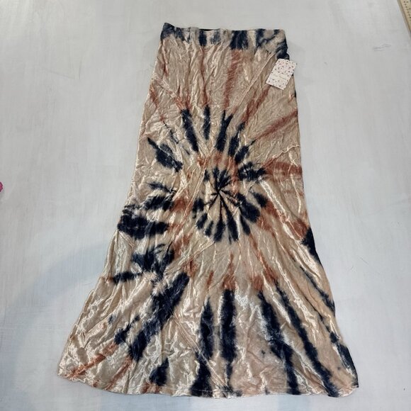NWT Free People Velvet Skirt Women XS Tie-Dye Maxi Midi Boho Fairy Y2K Gypsy NEW - Picture 1 of 10
